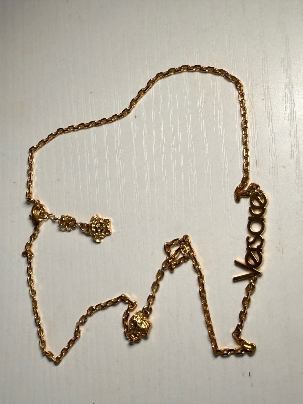Versace Gold Script Name Necklace